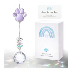 Sympathy Gifts for Dog Loss | Pet Memorial Crystal Suncatcher & Card