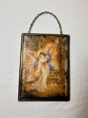 Vintage Via Vermont Lena Liu Angel Glass Suncatcher Hanging Frame Set 5×7
