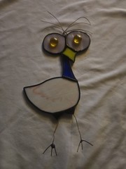 Stunning bird suncatcher stained glass With Metal Legs Brows