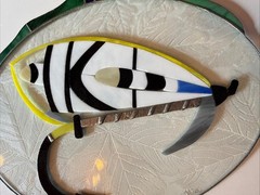 Handmade Stained Glass Suncatcher Fly For Fishing Artist Signed Elisa 14/11