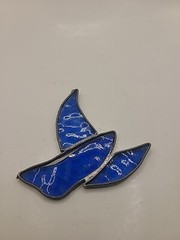 Suncatcher bluebird in lead with blue glass.