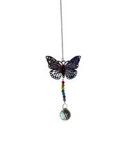 NEW sun catcher crystals rainbow colors hangs 13-15 inches BUTTERFLY