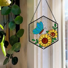 Huray Rayho Stained Glass Butterfly Suncatcher