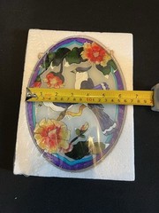 Bird Blue Jay Stained Glass Hanging Window Piece