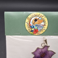 Capriz Shell Flower Designer Suncatcher Hand painted NEW Dimensions