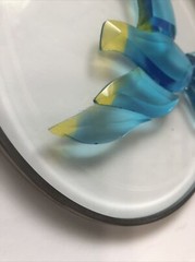 Blue and Yellow Dove Bird Beveled Glass  Suncatcher