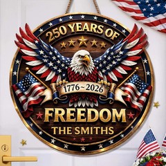 Wall Sign with Rope Custom Personalized America Home Decor