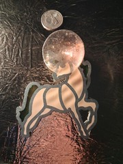 Unicorn Stained Glass Window Suncatcher w/ Suction Cup, Vintage, 4x3in