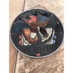 Vintage Sisters Are Special Stained Glass Style Suncatcher 6 Inch Round Decor