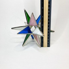 12 Point Stained Glass Moravian Star Multicolor 5” Sun Catcher Window Hanging