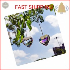 TANOMA Clear Glass Crystal Heart Prism Pendant Suncatcher 2 inches