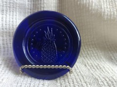 Recycled Blue Cobalt Glass Pineapple Suncatcher, 4 inches