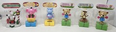 Mixed Lot of 6 Dancing Solar Powered Bobble Heads Animals & Swinging Snowman