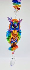 Rainbow Owl Crystal Suncatcher, chakra handmade gift sun catcher suncatchers