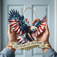 America Patriotic Wall Sign with Rope