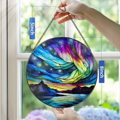8Inch Aurora Borealis Suncatcher Stained Glass Window Decor Gift for All