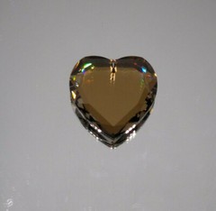 Swarovski Crystal Cognac 28mm Heart 6225 Suncatcher/ Prism; Beautiful!