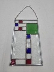 Stained Glass Sun Catcher 7 3/4” X 4 1/2”