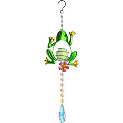 Stained Glass Frog Suncatcher Crystals Window Ornament 17″