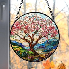 Faux Stained Glass, Printed Design, Light Catching, Decorative, Ready to Hang