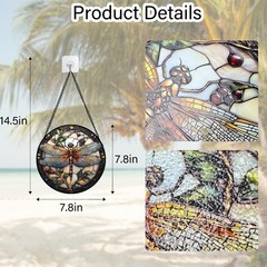 DASTOLL Stained Glass Window Hanging – Dragonfly Plant Suncatcher Ready to Ha…