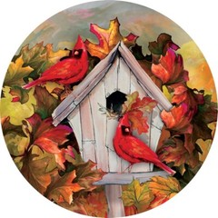 CARDINALS W/BIRDHOUSE SUNCATCHER NEW 2023