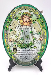 AMIA Irish Blessing Suncatcher-Stained Glass Window Hanging Oval