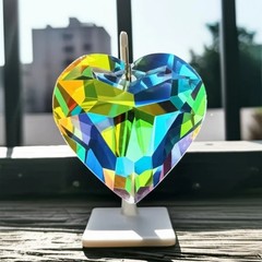 Rainbow Crystal Suncatcher Heart Pendant Prism Window Hanging Home Decor Gifts