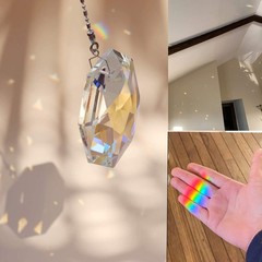 3.15in/80mm Hanging Prism Crystal Suncatcher, Colorful 3.15 inches, Ab Color