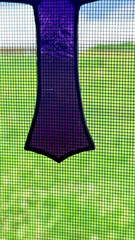 Vintage Purple Stained Glass Cross Suncatcher Christian Window Hanging