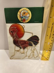 Hand Painted Capiz Shells Rooster Sun Catcher