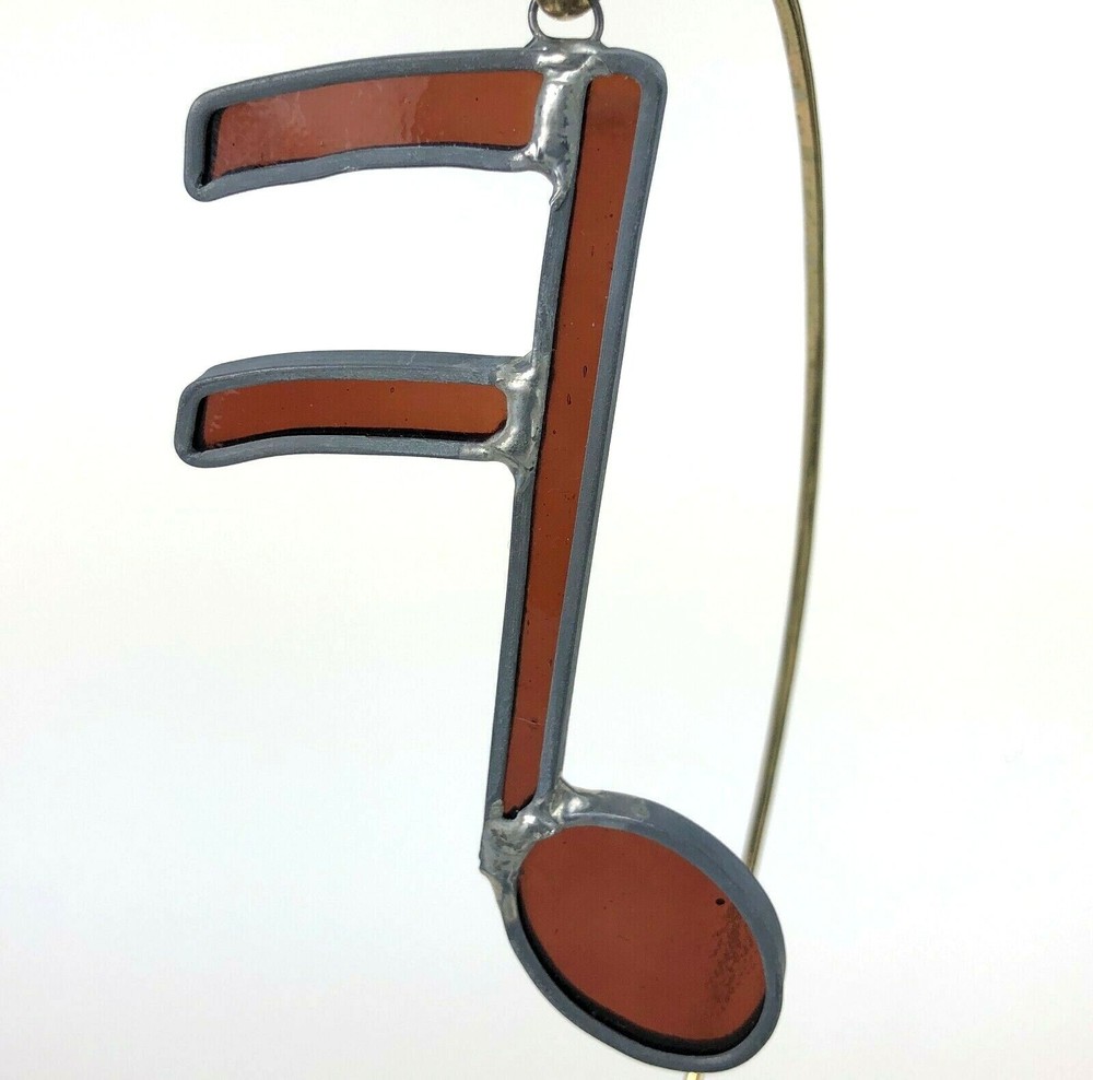 Vintage Music Note Stained Glass Suncatcher Lead Handmade Teacher Musician Gift