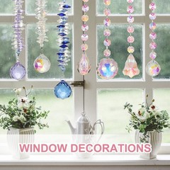 6Pcs Crystal Suncatcher DIY Sun Catchers for Wedding Garden Decor Multicolor