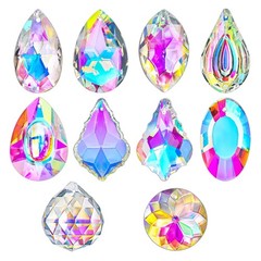 kanpura 10pcs Colorful Crystal Suncatcher Prism 38mm x 8;30mm x 2, Ab,10pcs