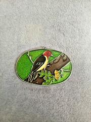 Vintage Woodpecker Sun Catcher 3 1/4 x 4 1/2