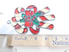 Christmas Stained Glass Ornaments Suncatchers Vintage Lot Of 5 D80