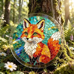 Nature Red Fox Acrylic Jigsaw Puzzle Suncatcher Office Window Decor