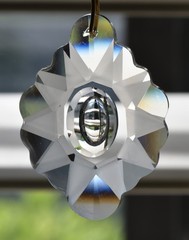 63mm Frosted Starburst Clear Crystal Pendant Suncatcher 2.5″