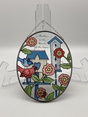 Joan Baker Designs Hand Painted Suncatcher “A Mother is the Heart of the Home”