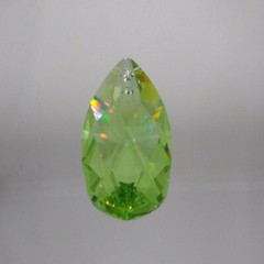 Swarovski Crystal Light Peridot 28mm Teardrop Suncatcher/ Prism; Logo Etched