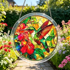 Acrylic Colorful Birds Sun Catcher 2D Flat Puzzle Window Spring Decor Wall