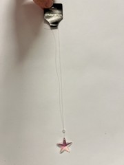 Genuine Crystal AB Star Suncatcher Ornament Pink Iridescent Hanging Prism 10”
