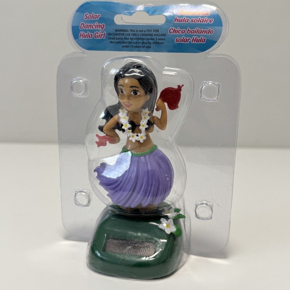 Solar Powered Hawaiian Dancing Hula Girl Shaking Doll Car Dashboard Ornament NEW