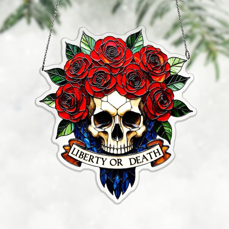 Gothic Eagle Skull Suncatcher Ornament