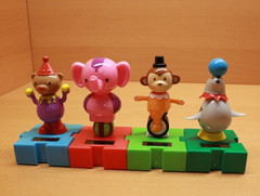 Lot of 4 2014 Animal Solar Dancers Circus Animals Snap Together (SEE VIDEO)