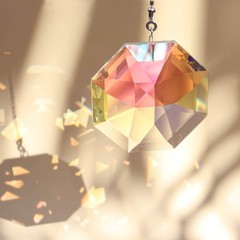 3.15in/80mm Hanging Prism Crystal Suncatcher, Colorful 3.15 inches, Ab Color