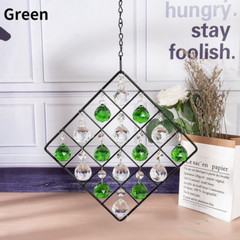 Colorful Crystal Ball Prism Pendant Suncatcher Metal Frame Rainbow Hanging Multi