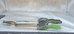 Vintage Stained Glass Christmas Candle Holly Berries Suncatcher Hanging 6″