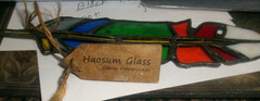HAOSUM HANG HAPPINESS GLASS FEATHER 7 X 1.25