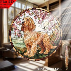 Cherry Blossom Cocker Spaniel Acrylic Suncatcher Dog Lover Window Decor Gift